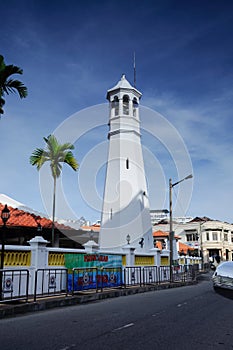 Minaret of Masjid Kampung Hulu in Malacca, Malaysia